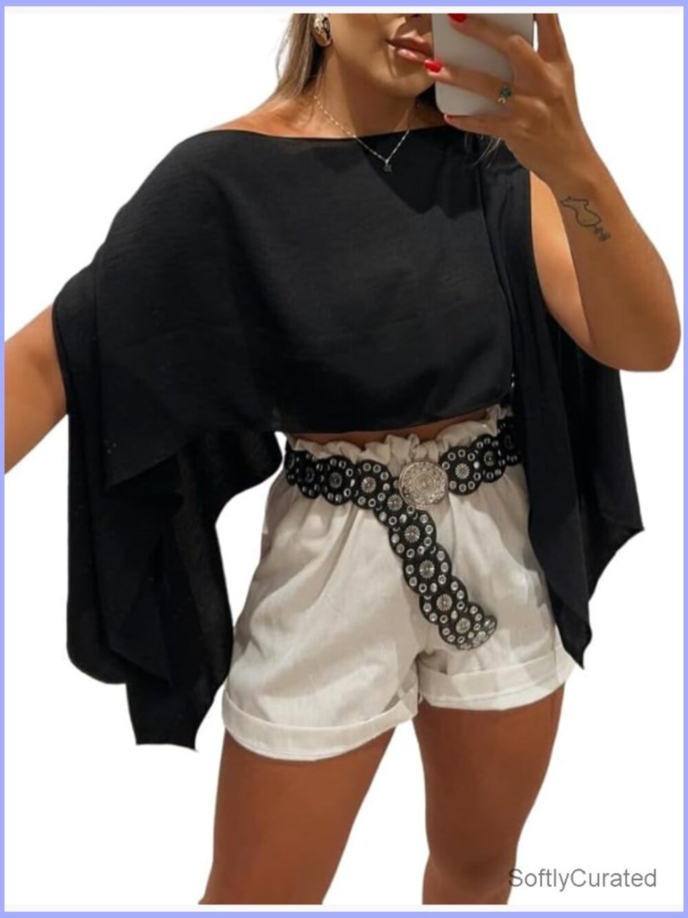 Off The Shoulder Flowy Blouse with Bandeau Top
